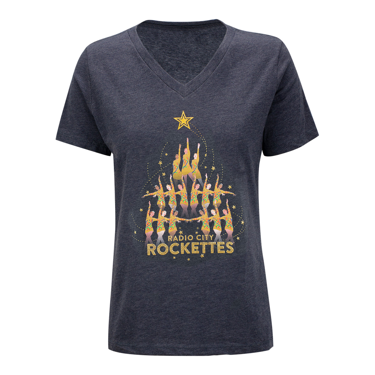 Radio City Rockettes Navy Blue V-Neck T-Shirt