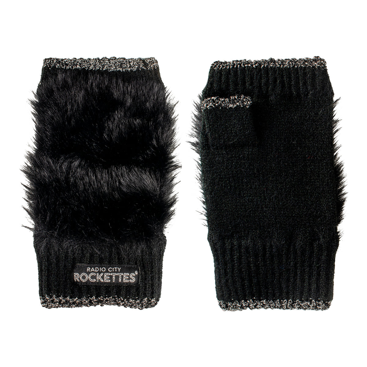 Radio City Rockettes Black Fingerless Glam Gloves