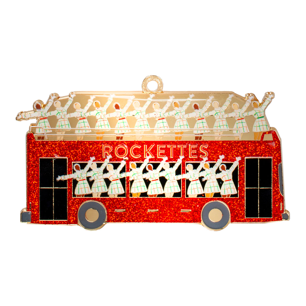 Red & Gold New York Bus Christmas Ornament