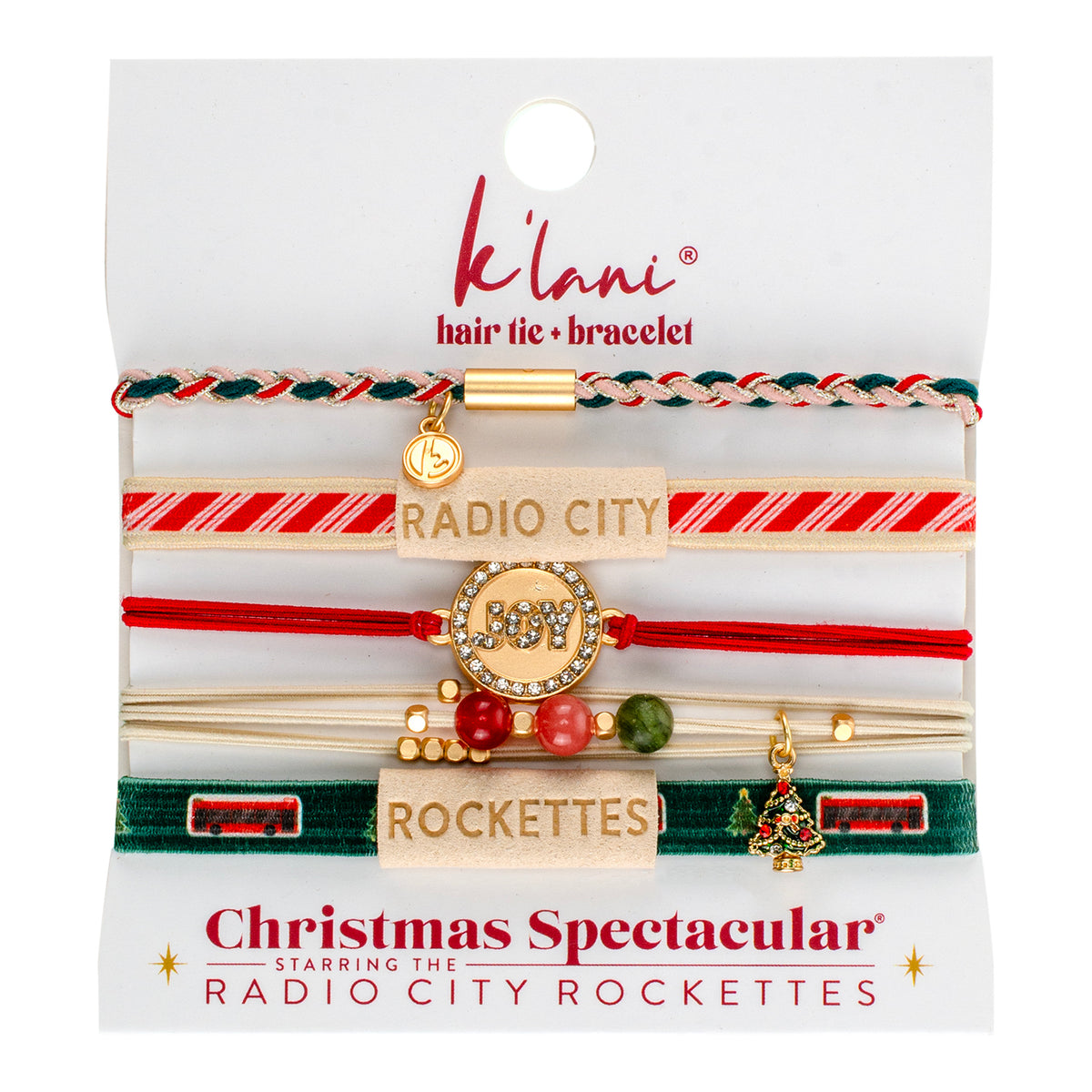 Christmas Spectacular Hair Tie Bracelets - Set of 5
