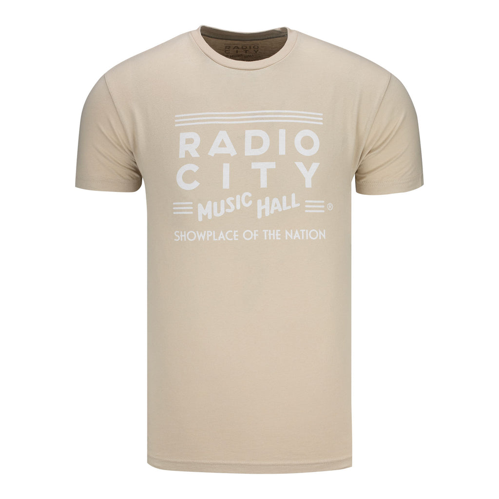 Radio City Music Hall Logo Beige Short Sleeve T-Shirt - Radio City