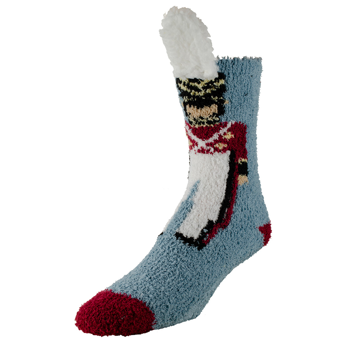 Radio City Rockettes Blue &amp; Red Toy Soldier Fuzzy Crew Socks