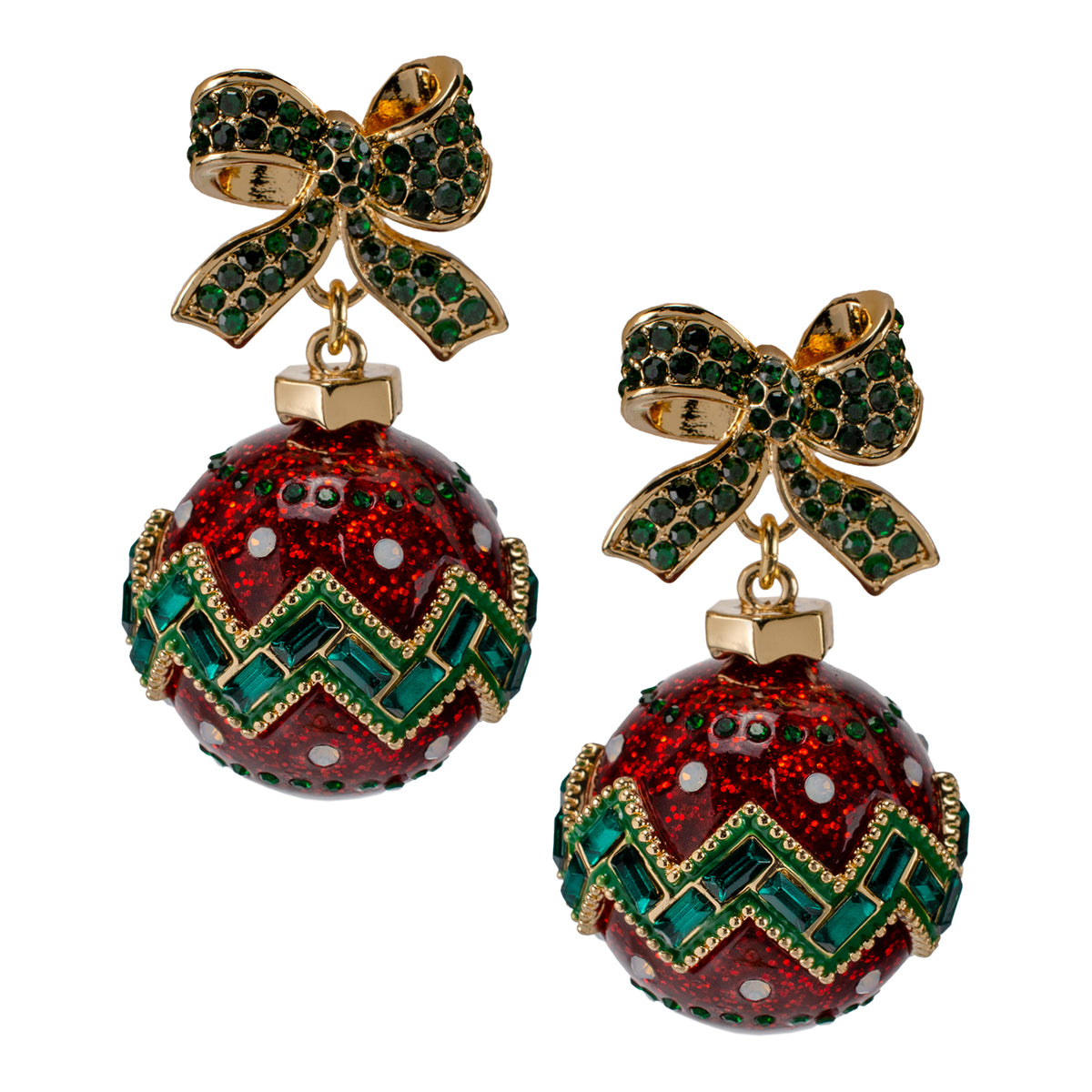 Bauble Bar Gold-Plated Christmas Bauble Ornament Earrings