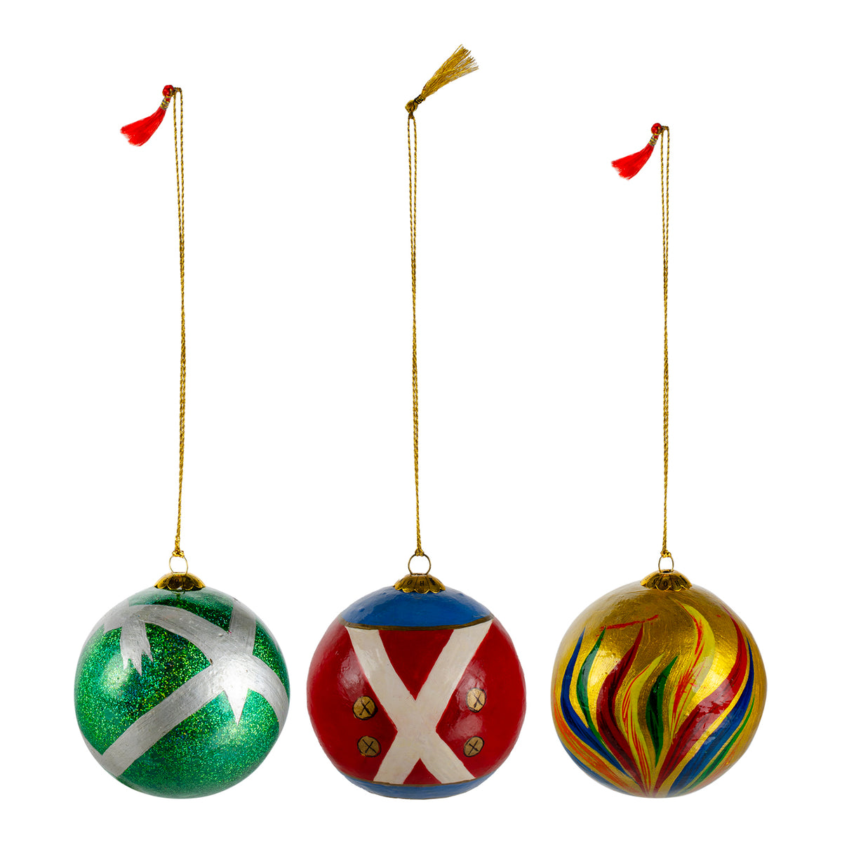 Christmas Spectacular Costumes Paper Mache Ornaments - Set of 3
