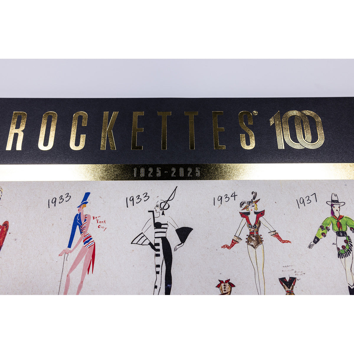 Radio City Rockettes 100th Anniversary 16 in. x 22 in. Costume Poster