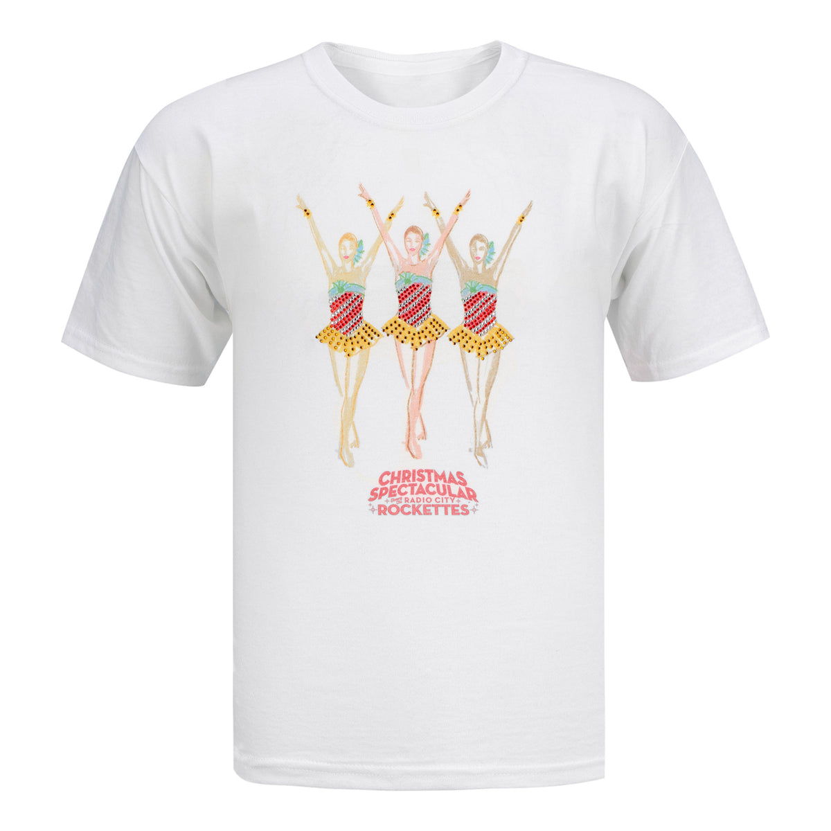 Rockettes Sparkly T-Shirt In White - Front View