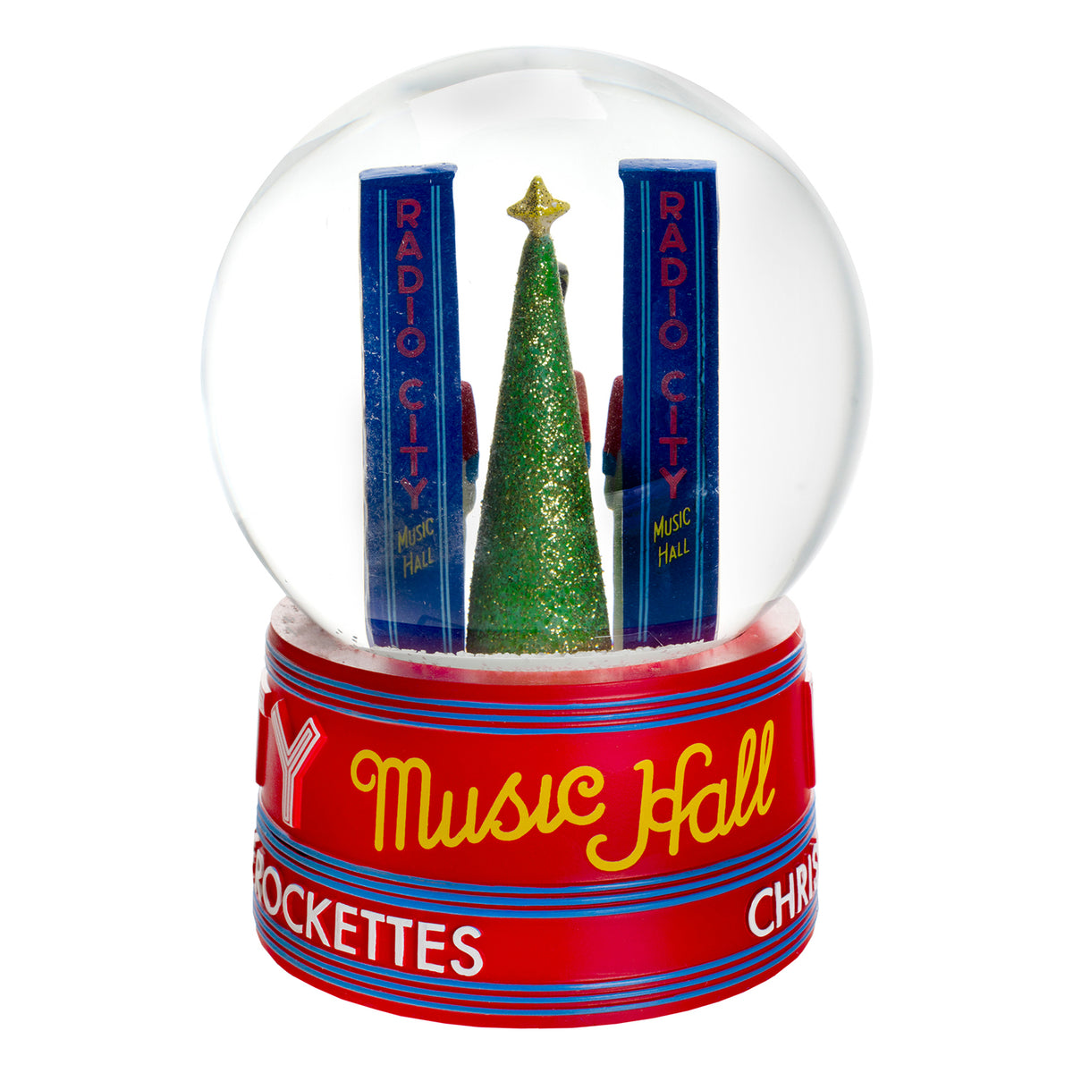 Marquee Snow Globe In Red, Blue, White &amp; Glass - Back View