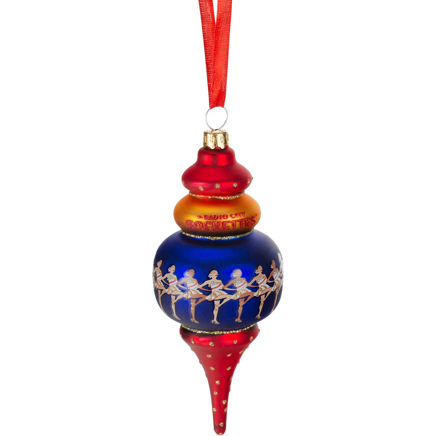 2021 Dated Ornament In Blue, Red & Gold - Front View