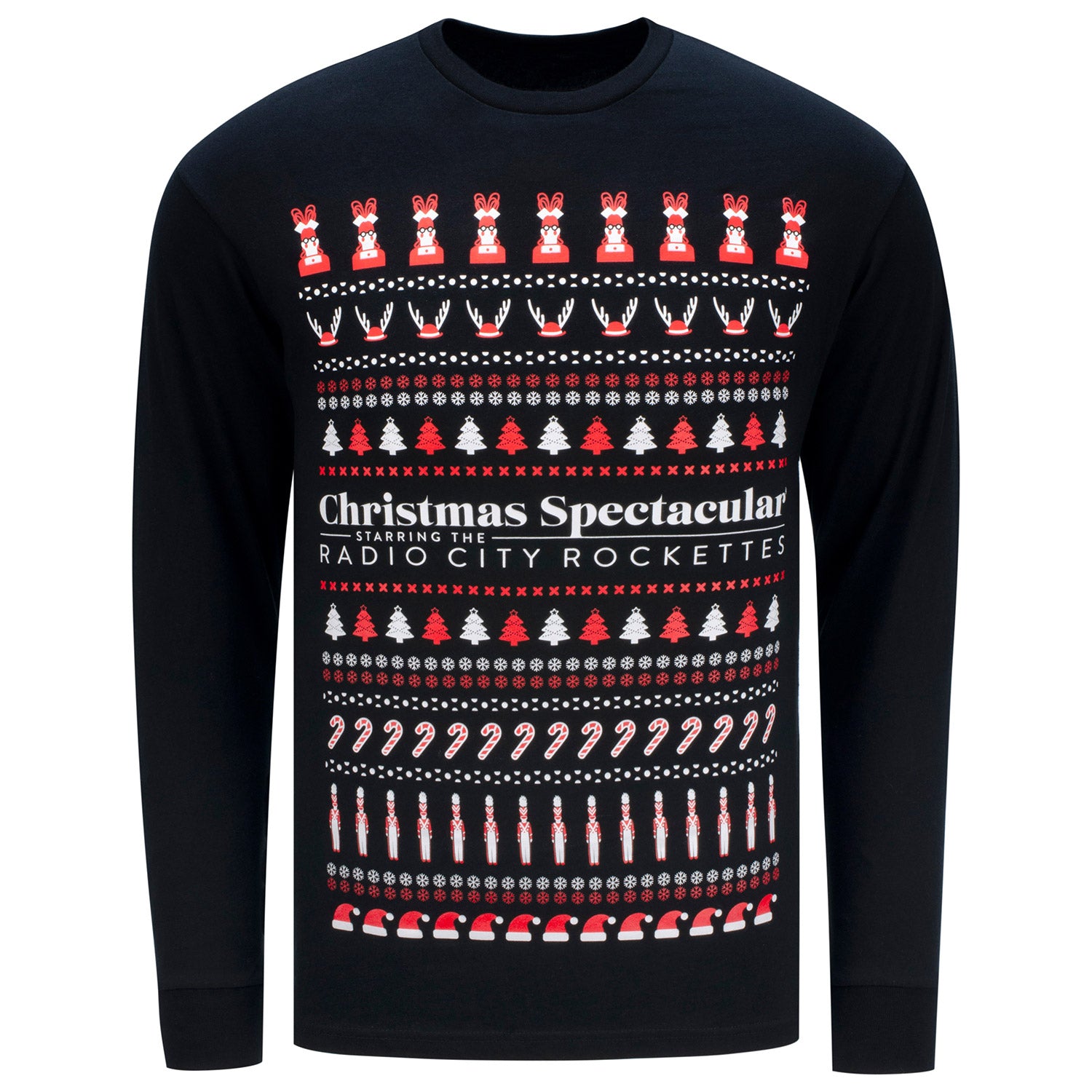Christmas Spectacular Festive Long Sleeve Shirt In Black - Front View