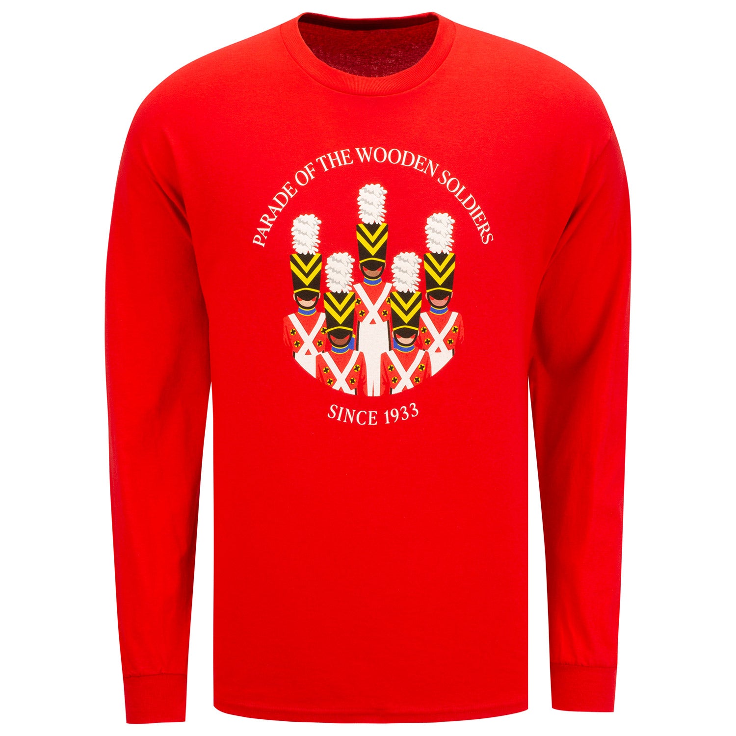 Parade of the Wooden Soldiers Long Sleeve Shirt In Red - Front View