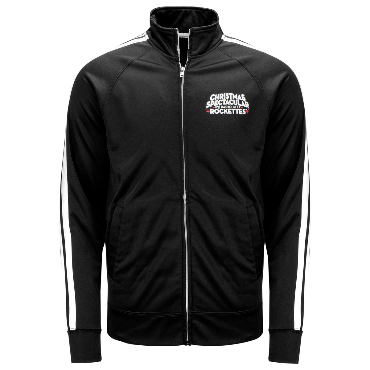 Ladies&#39; Christmas Spectacular Track Jacket In Black - Front View